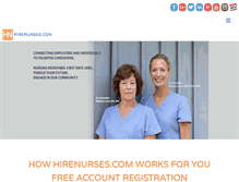 Tablet Screenshot of hirenurses.com